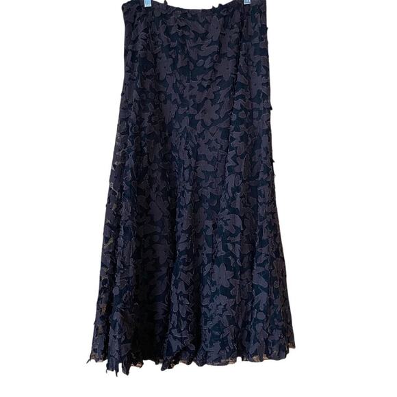 Coldwater Creek appliquéd lace Maxi Skirt Sz M-L dark romantic Whimsigoth - Picture 1 of 11